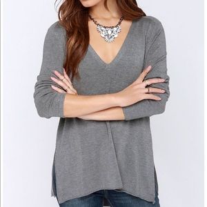Lulu’s Best of Luck Grey Sweater